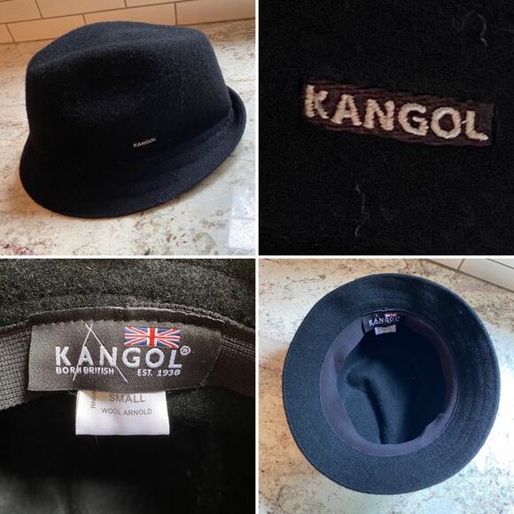 Kangol Wool Arnold Trilby Hat Black EUC - Picture 1 of 10